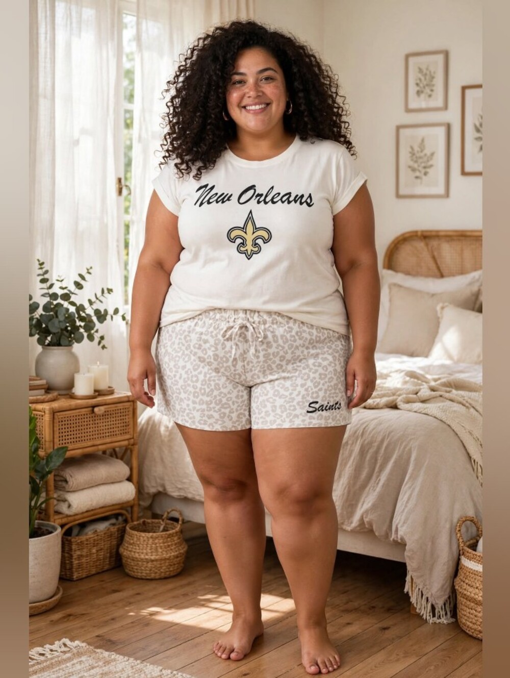 New Orleans Saints NFL Graphic Pajama Shorts Tank Set